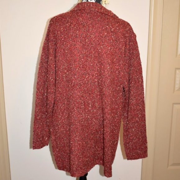 NWT White Stag women's plus size 18W/20W sweater with wood buttons orange - Picture 2 of 4